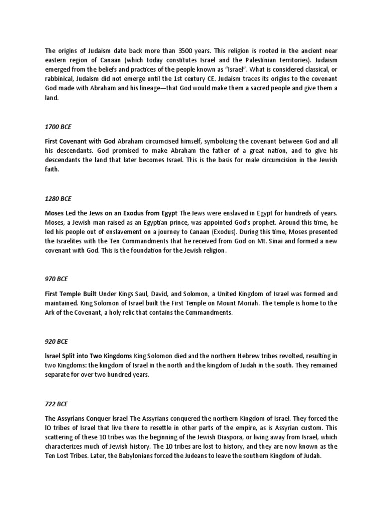 Judaism History | PDF | Jews | Israelites