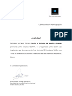 Certificado de Participação: Ana Rafael