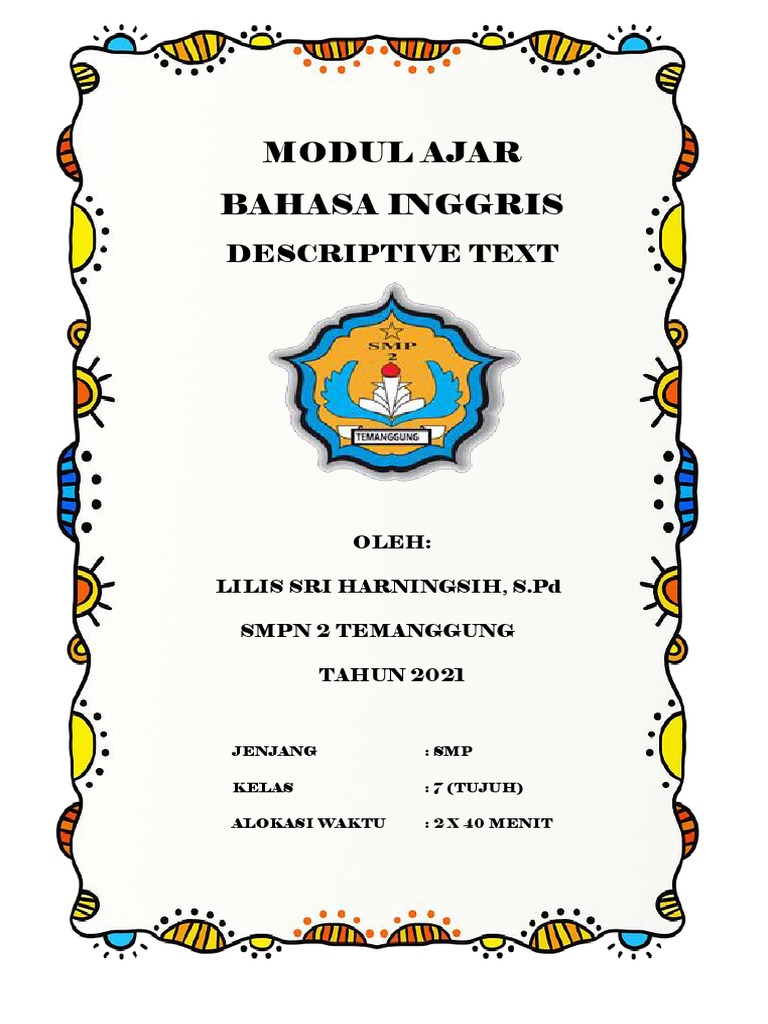 Modul Ajar Descriptive Text Kelas 7 | PDF | Kesehatan Holistik