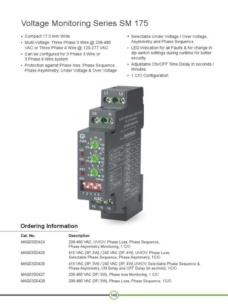 Voltage Monitoring Series SM 175 PDF Relay