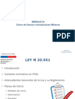 Módulo III - Ley 20.551 Cierre Instalaciones y Faenas Mineras