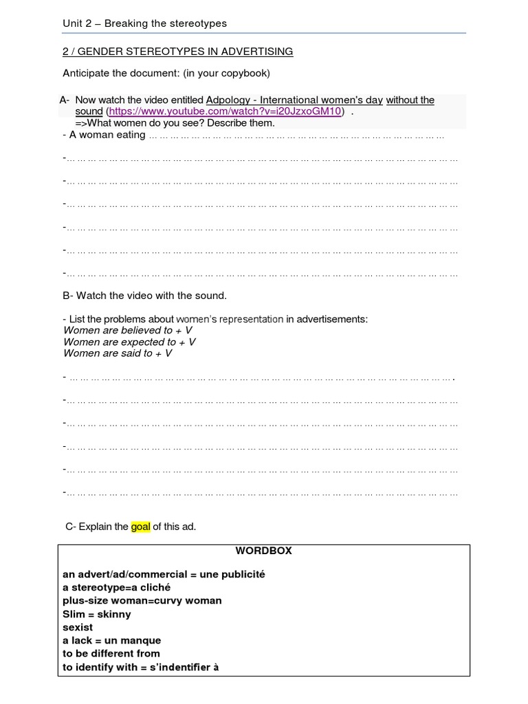 2 - Gender Stereotypes in Advertising | PDF