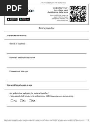 Warehouse Safety Checklist - SafetyCulture