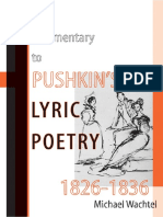 A Commentary To Pushkin's Lyric Poetry, 1826-1836 - Wachtel