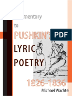 A Commentary to Pushkin’s Lyric Poetry, 1826–1836 - Wachtel
