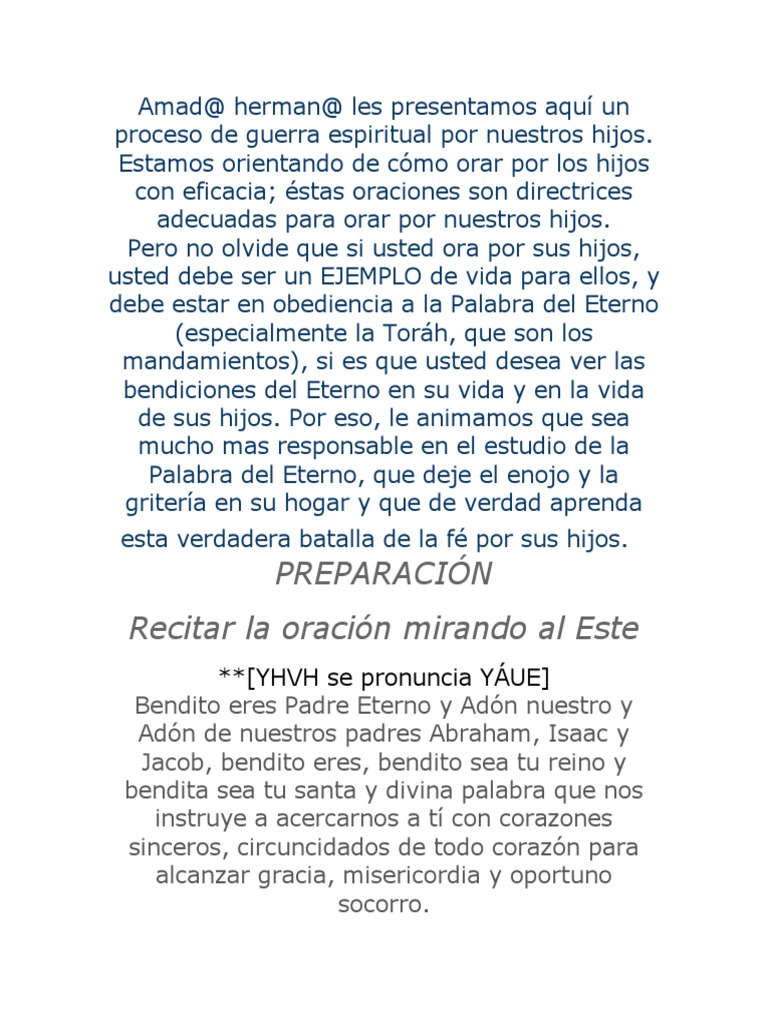 Oraciones Efectivas por Nuestros Hijos | PDF | Oración | Cristo (título)