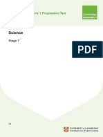 Secondary Progression Test Stage 7 Science MS