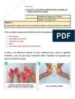 PROYECTO DE CIENCIAS 3°BÁSICO POR QUÉ ES IMPORTANTE LAVARSE LAS MANOS ANTES DE COMER