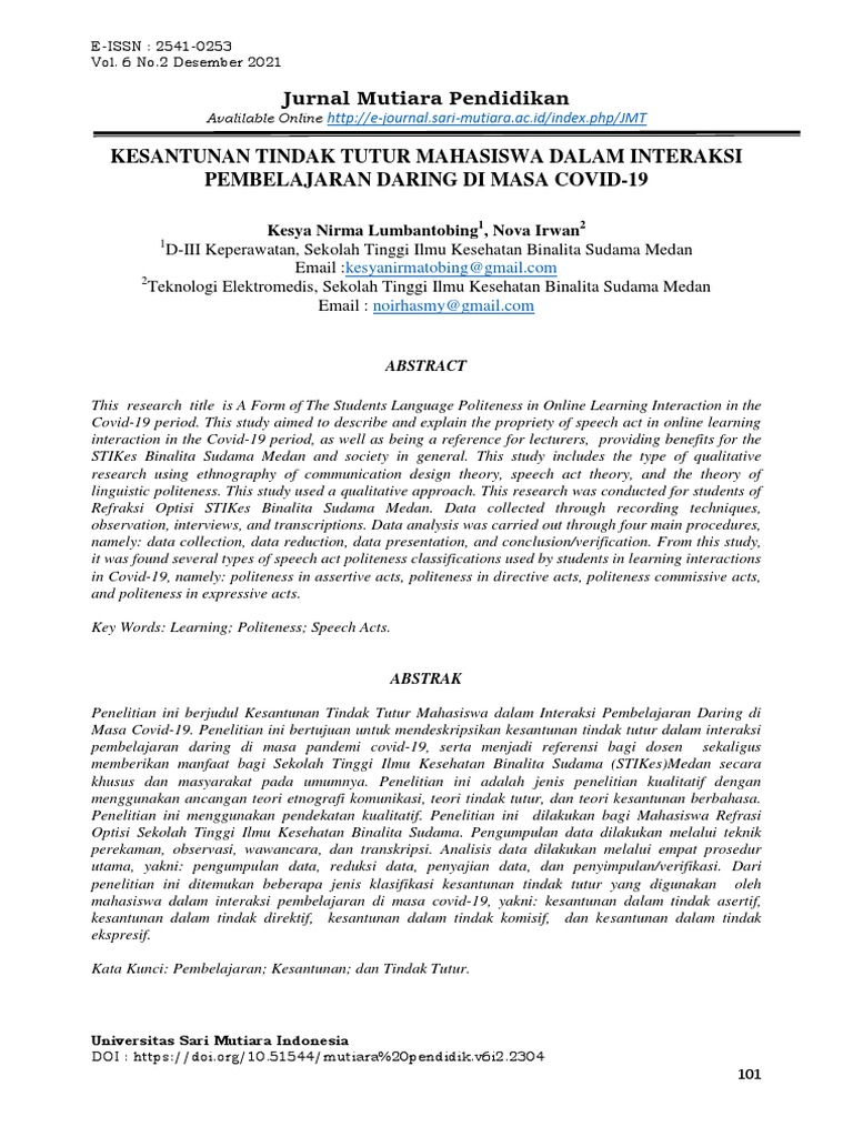 Contoh jurnal artikel ilmiah pdf human communication linguistics