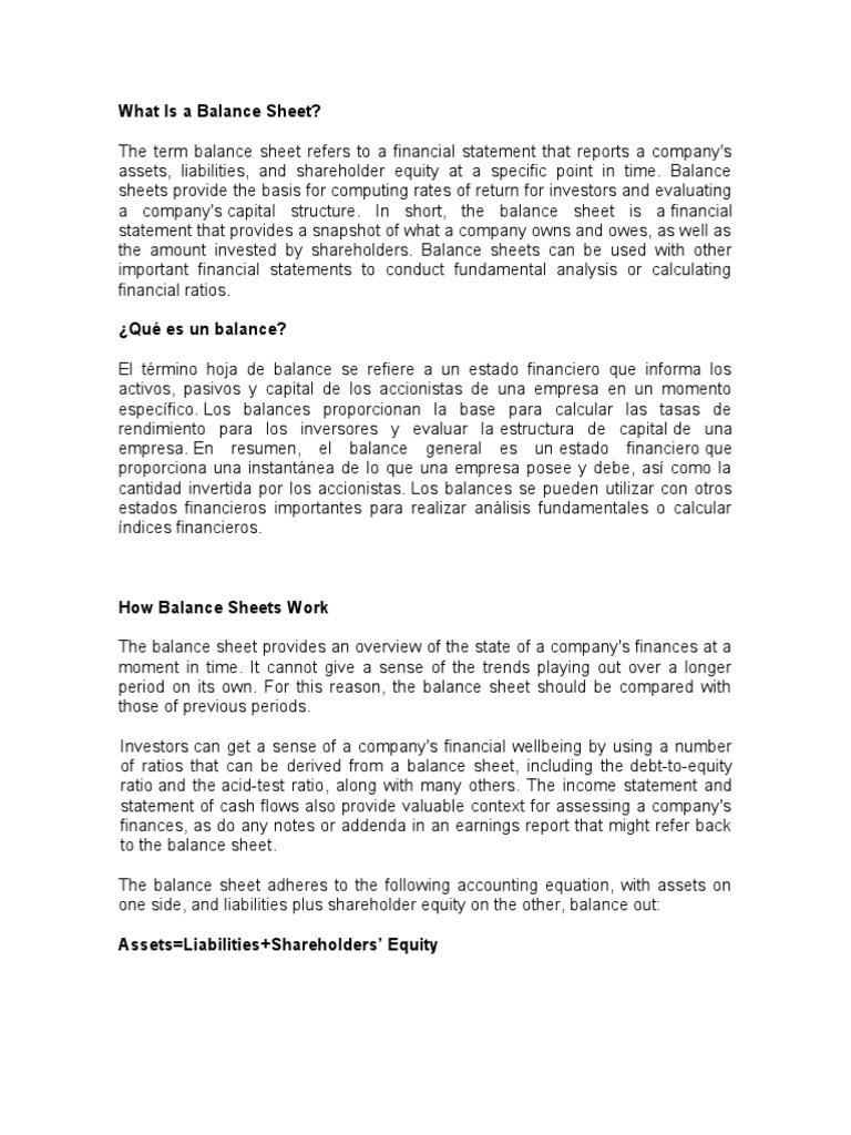 Balance Sheet | PDF | Preferred Stock | Balance Sheet