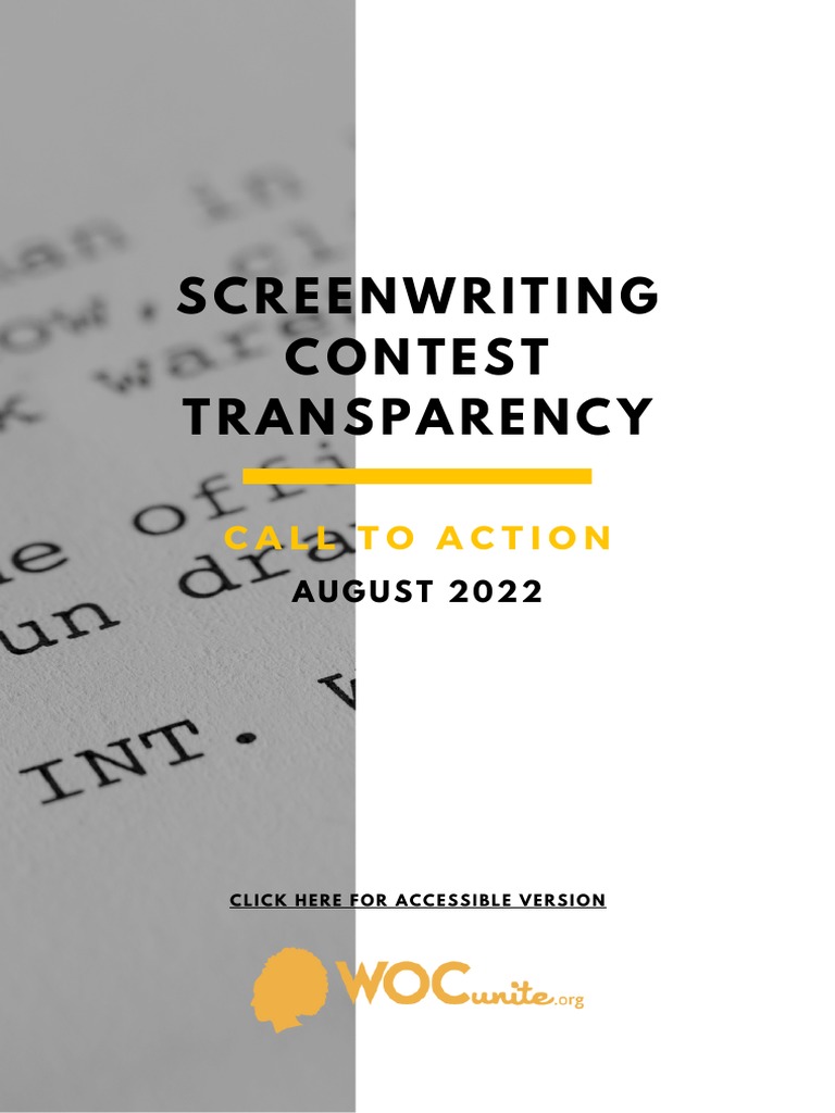 Screenwriting Contest Transparency - August 2022 | PDF | Bias | Filmmaking