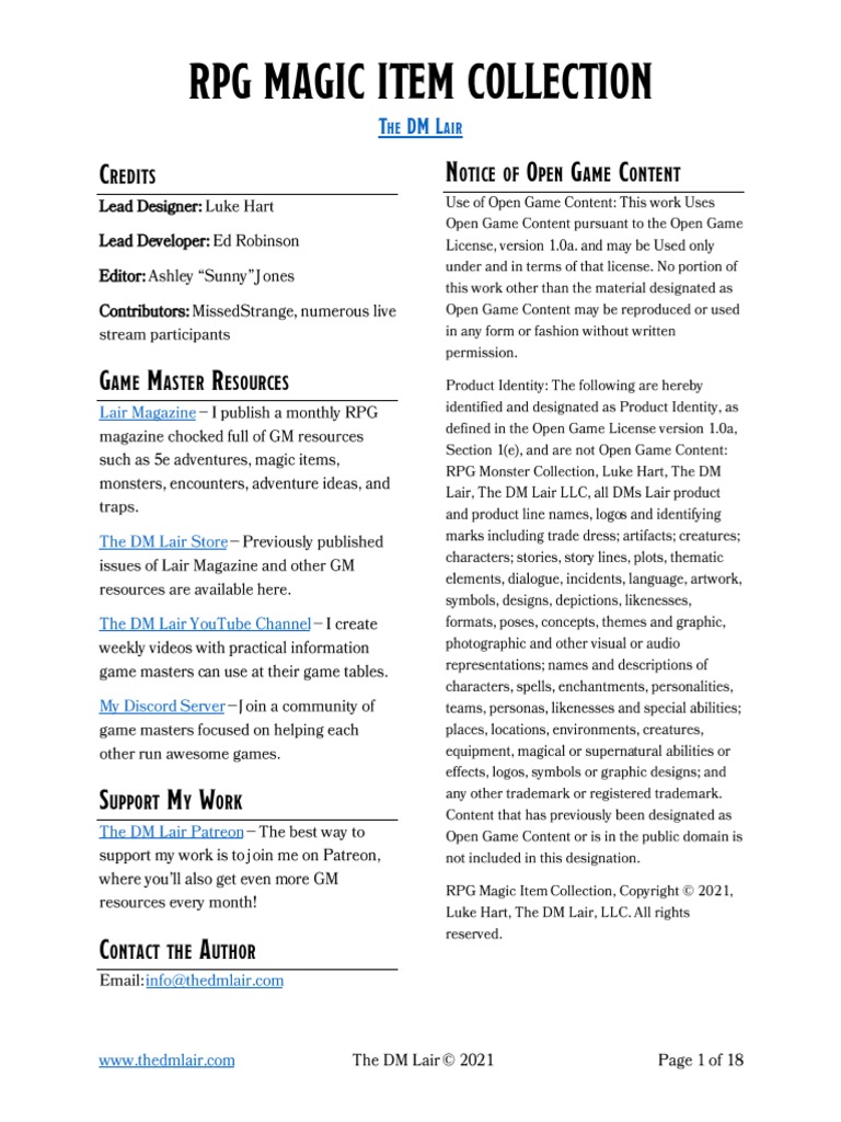 DD Magic Item Collection PDF