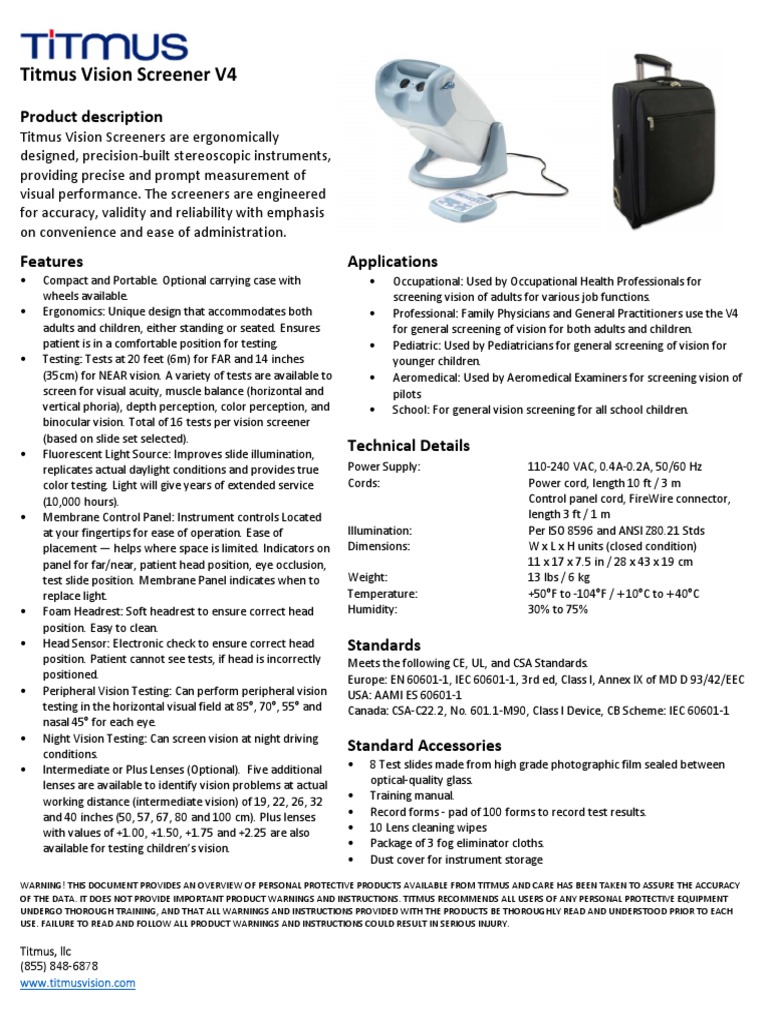 Titmus Vision Screener V4 Overview | PDF | Visual Perception | Vision