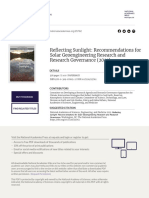 Reflecting Sunlight Recommendations For Solar Geoengineering Research and Research Governance (2021)