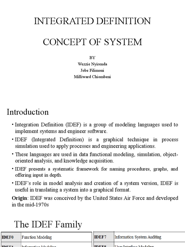 Integrated Definition Presentation PDF Cognitive Science Computer