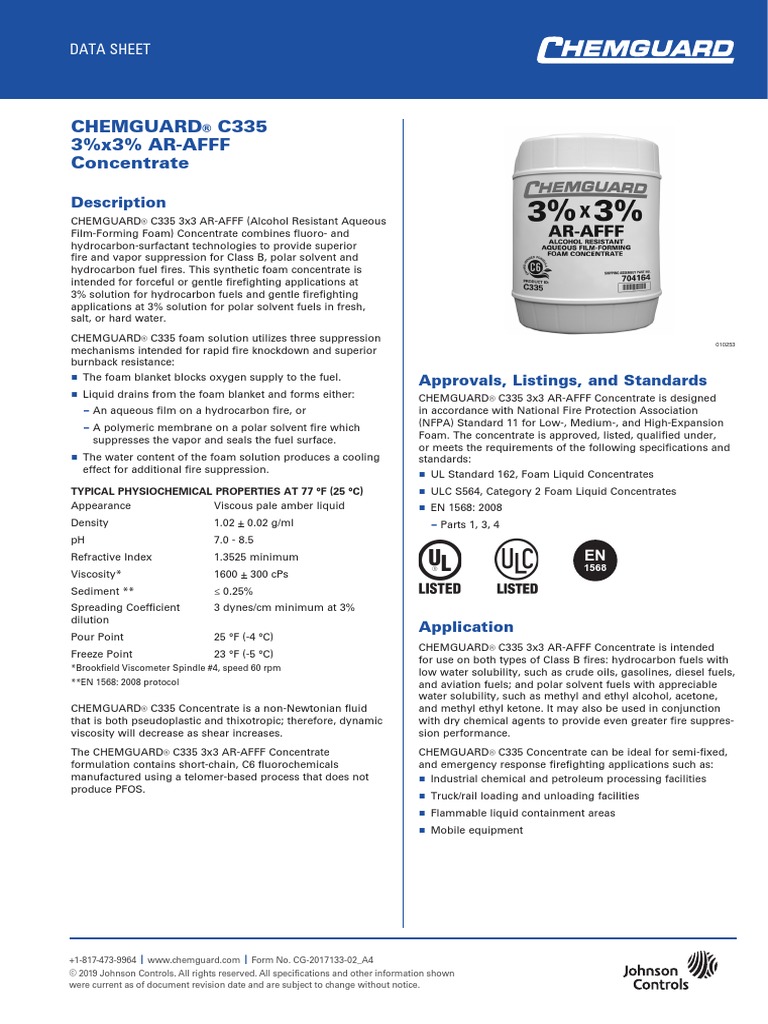 Chemguard C335 3%x3% AR-AFFF Concentrate: Description | Download Free ...