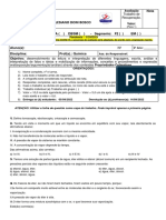 Química - Trabalho de Recuperação - 2º Ano - 2º Trimestre