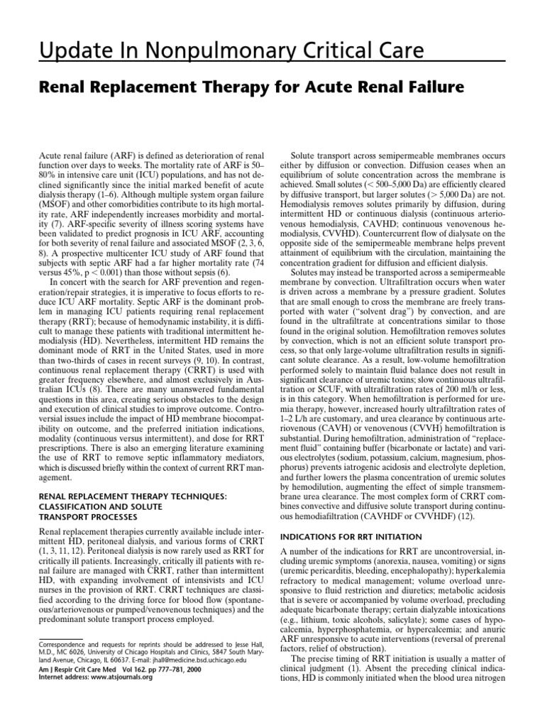 Ajrccm Review | PDF | Hemodialysis | Kidney