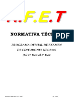 R.F.E.T Normativa Examen 1o A 5o Dan