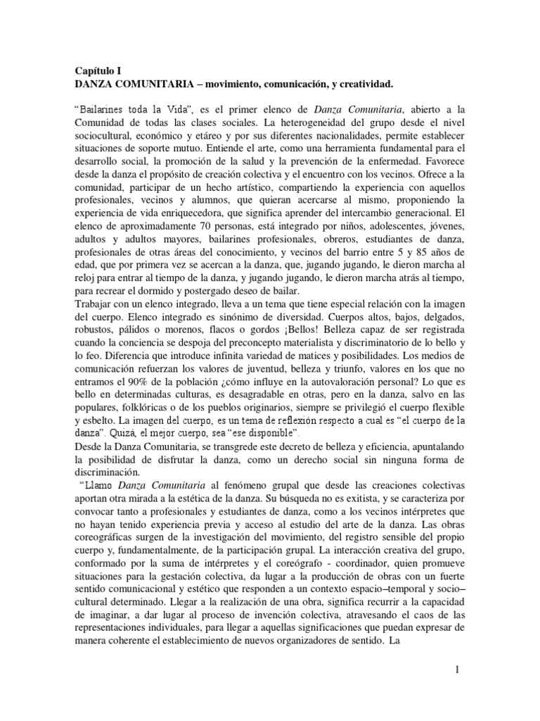 Danza Comunitaria: Movimiento y Creatividad | PDF | Las emociones | Bailes