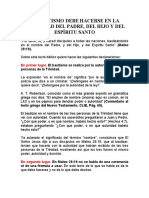 El bautismo en la autoridad de la Trinidad