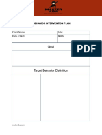 Behavior Intervention Plan Template Fillable PDF 1