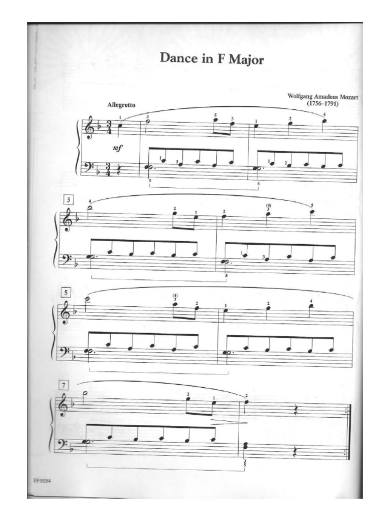 Dance in F Major Mozart PDF