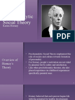 Horney - Psychoanalytic Social Theory