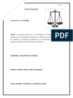 Situacion Laboral de La Criminologia en Honduras