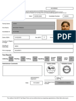 Academic Test Report Form