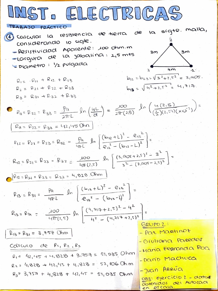 Grupo 2 TP. Inst Electricas | PDF