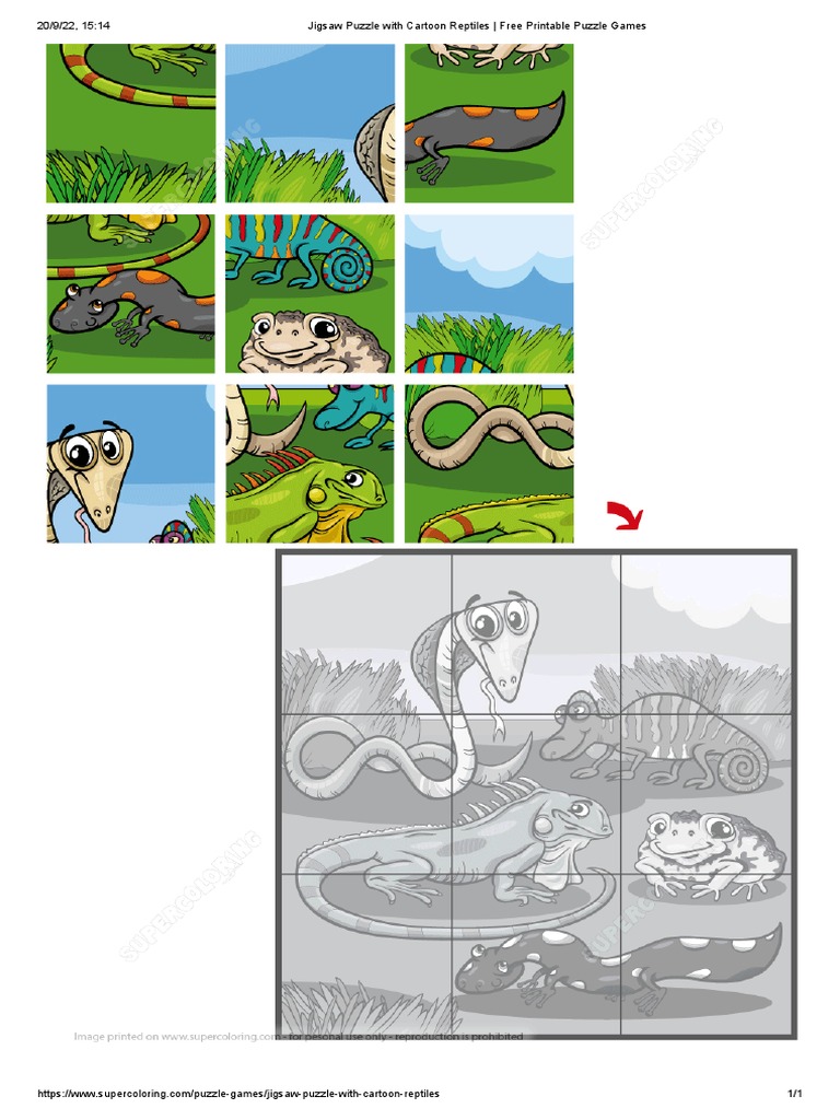 Cartoon Reptiles Jigsaw Puzzle Game | PDF
