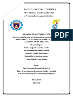 Trabajo de Investigación. Represetaciones Ortográficas Del Español