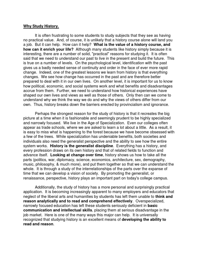The Value Of Studying History Gaining Perspective Developing Skills