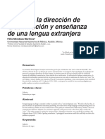 Teoría de La Dirección Dela Asimilación y Enseñanzade Una Lengua Extranjera