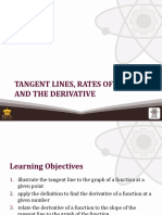 Tangent Lines, Rates of Change, and The Derivative