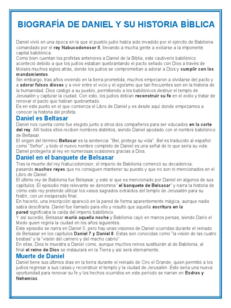 La vida y profecías del profeta Daniel en la corte babilónica PDF
