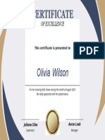 Gold Elegant Certificate of Achievement Template