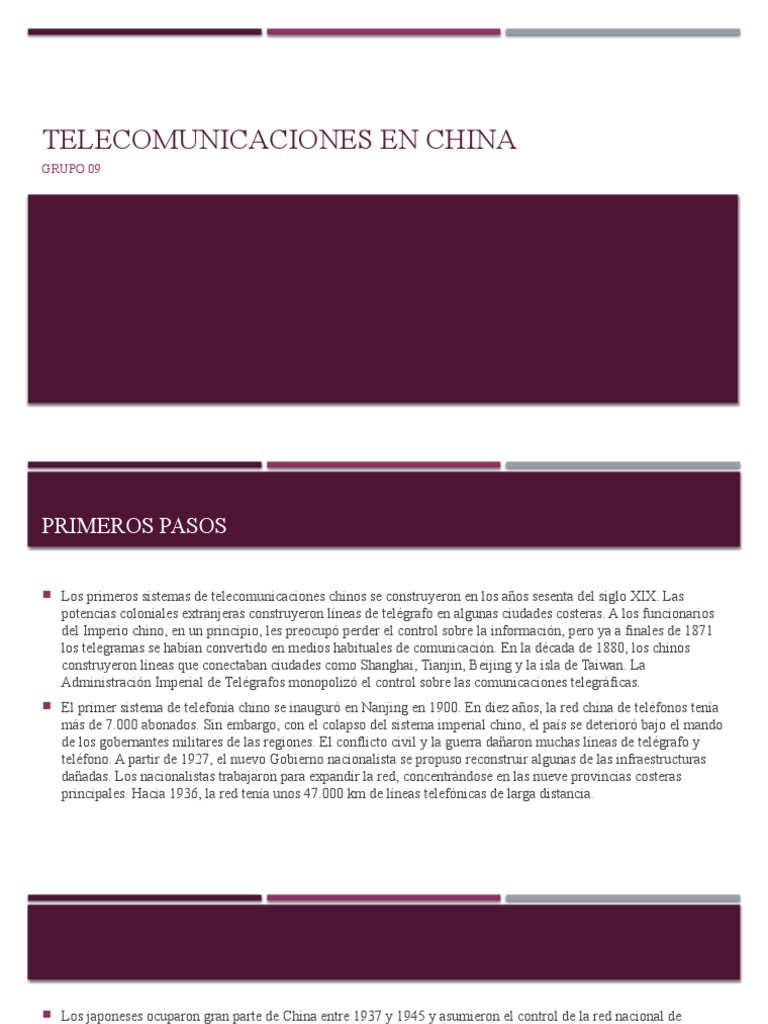 Telecomunicaciones en China | PDF | China | Política mundial