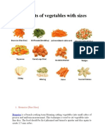 14 Basic Cuts of Vegetables With Sizes