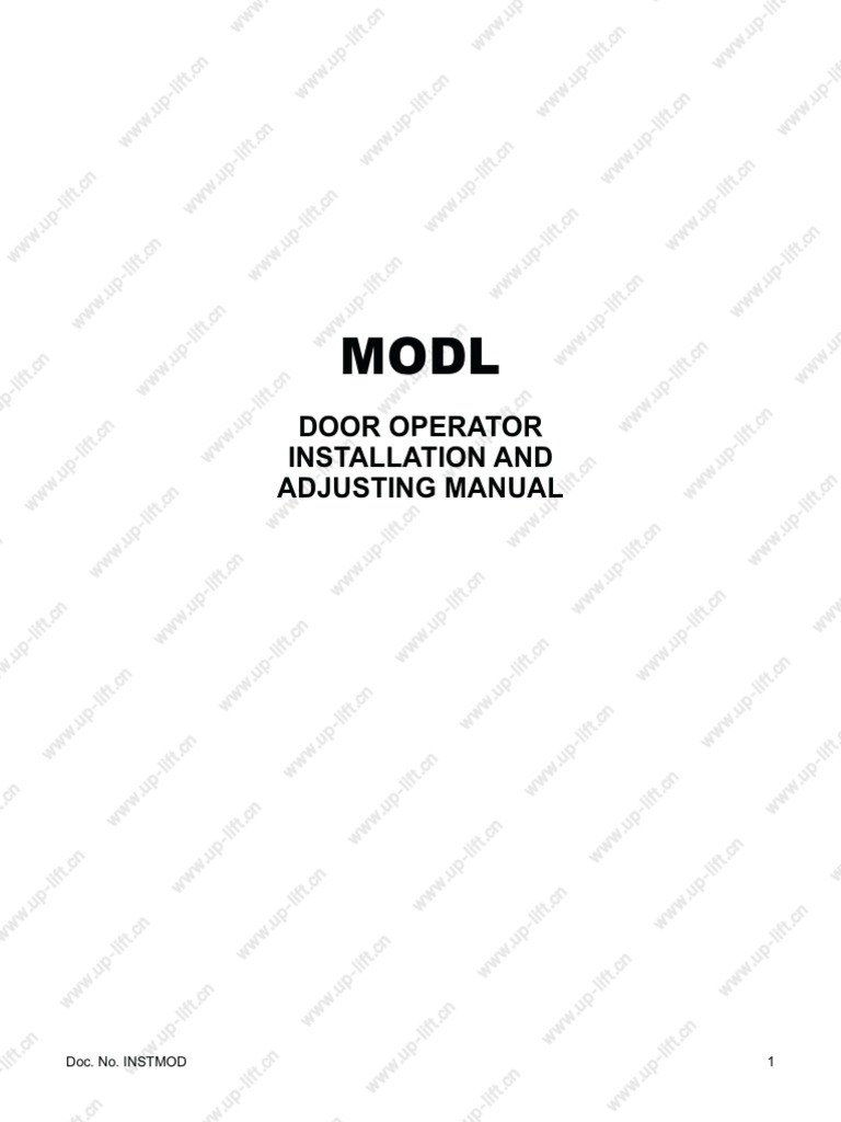 GAL Elevator Door Parts Manual PDF