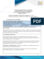 Guía de Actividades y Rúbrica de Evaluación - Unidad 1 - Tarea 1 - Planificación, Gestión y Prácticas en El Diseño de Cadenas Logísticas