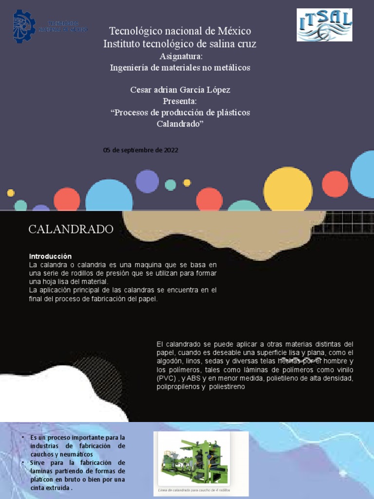 Calandrado: Proceso y Aplicaciones de Plásticos | PDF | Papel | Sector ...