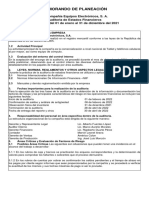 Memorandum de Planeacion de Auditoria