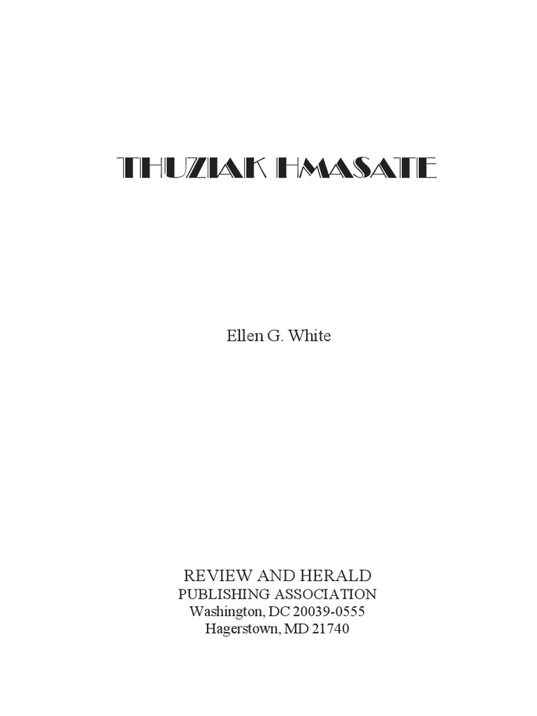 Thuziak Hmasate Pdf Seventh Day Adventist Church Adventism