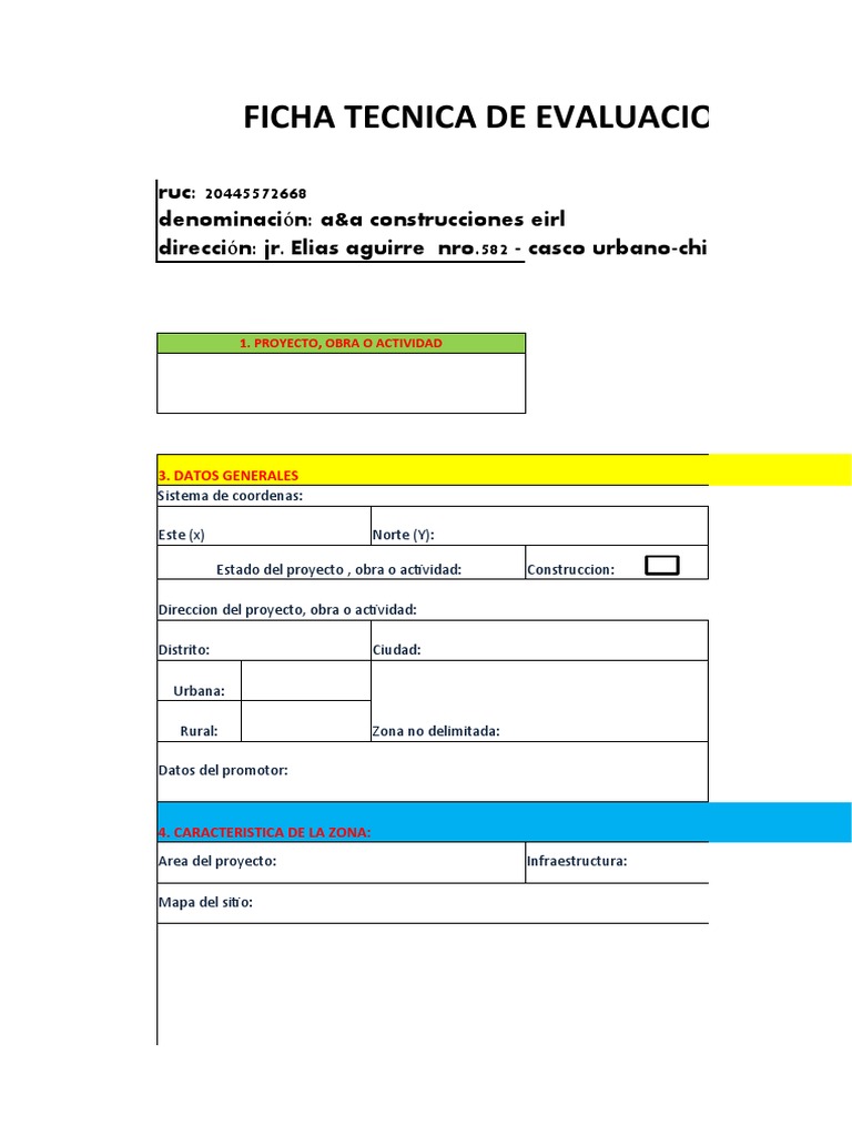 Ficha de Evaluacion de Impacto Ambiental | PDF