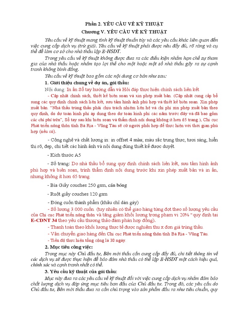 Chuong V. YEU CAU VE KY THUAT | PDF
