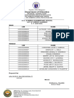 Sto - Domingo Es - List of Kinder Learners