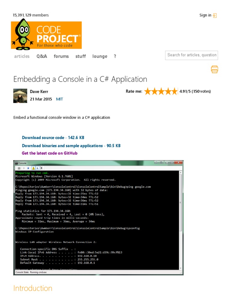 Embedding A Console in A C Application PDF Command Line Interface