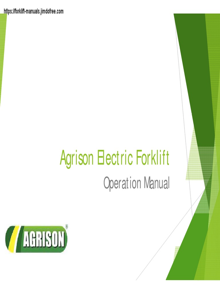 Agrison Electric Forklift Operation Manual PDF Axle Brake